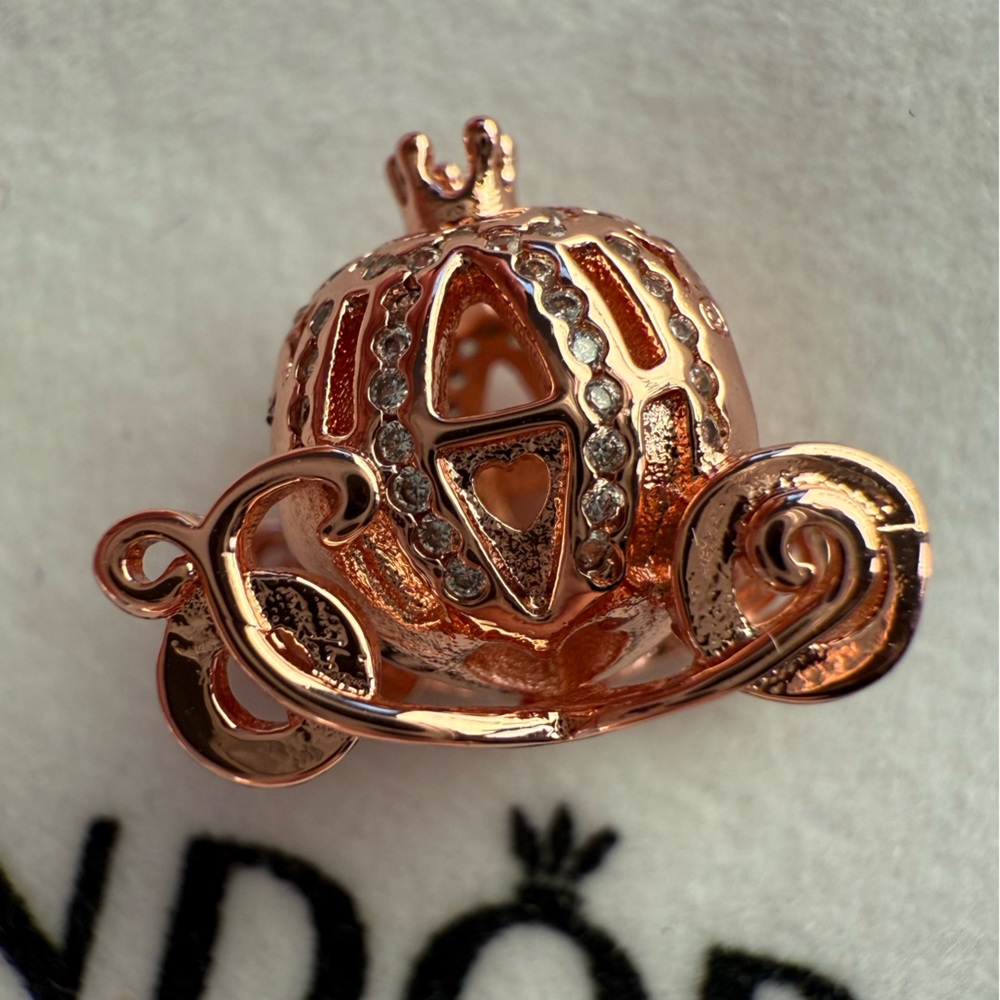 Magical Pandora Cinderella carriage charm Rose gold